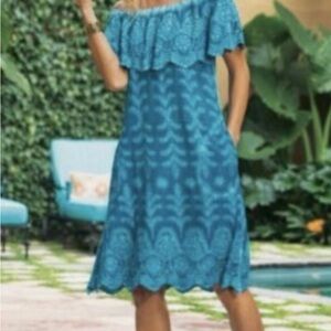 Soft Surroundings Turquoise Lace Dress